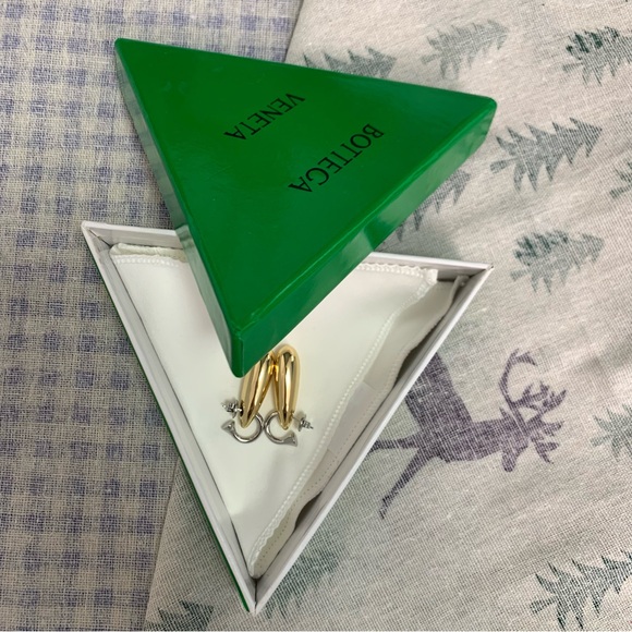 Bottega Veneta Gold Drop Earrings - Picture 1 of 5